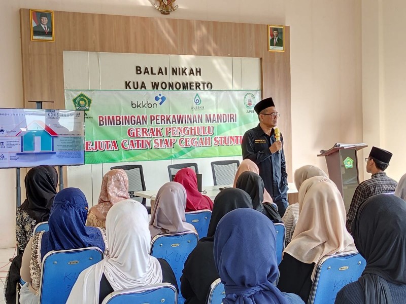 Bekali Calon Pengantin Hadapi Dinamika Rumah Tangga, KUA Wonomerto Gelar Bimwin Angkatan VIII