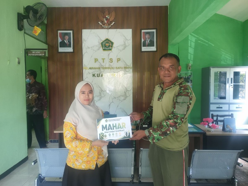 Sinergi KUA Tiris dan TNI Kampanyekan Gerakan Anti Gratifikasi ‘MAHAR’