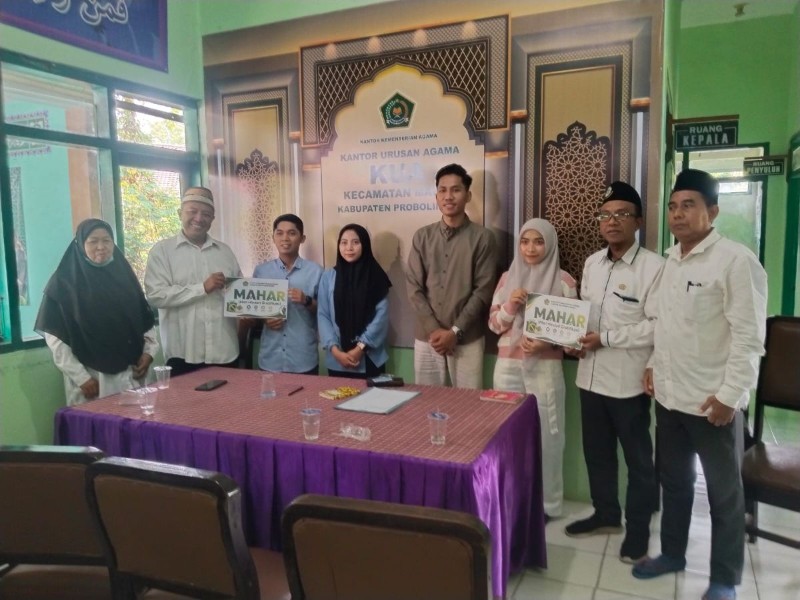 Sosialisasi “MAHAR” KUA Maron Penuh Integritas pada Bimwin & Akad Nikah
